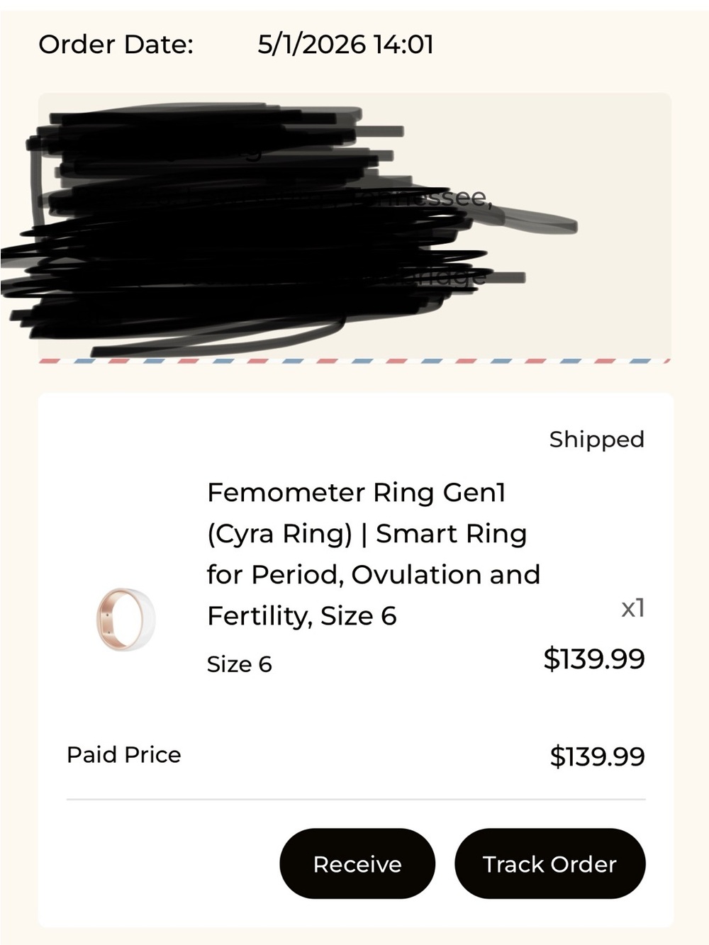 Femometer ring size 6 - Picture 2 of 2